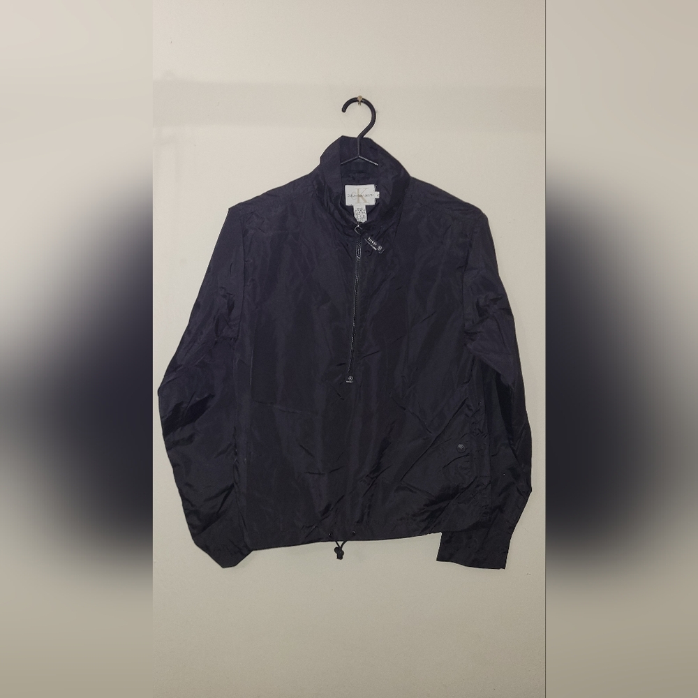 Youth medium Calvin Klein nylon windbreaker pullover jacket black